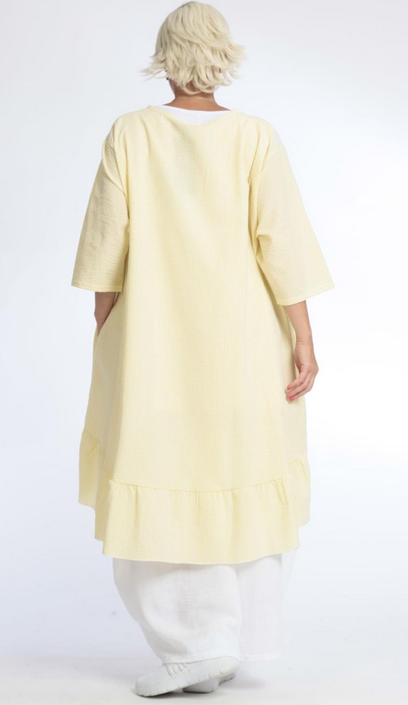 Sommer Big Shirt in Vokuhila Form aus weicher Seersucker Qualität