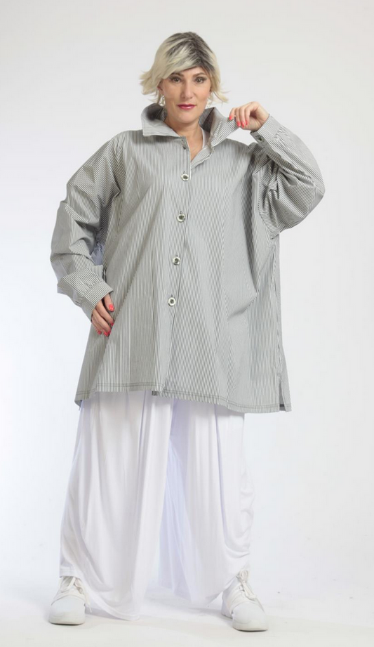 Alltags Bluse in kastiger Form aus feiner Popeline Qualität