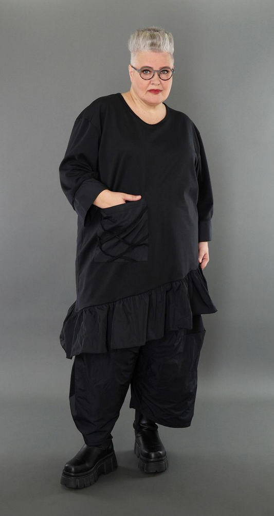 Ganzjahr Big Shirt in asymmetrischer Form aus feiner Jacquard Qualität