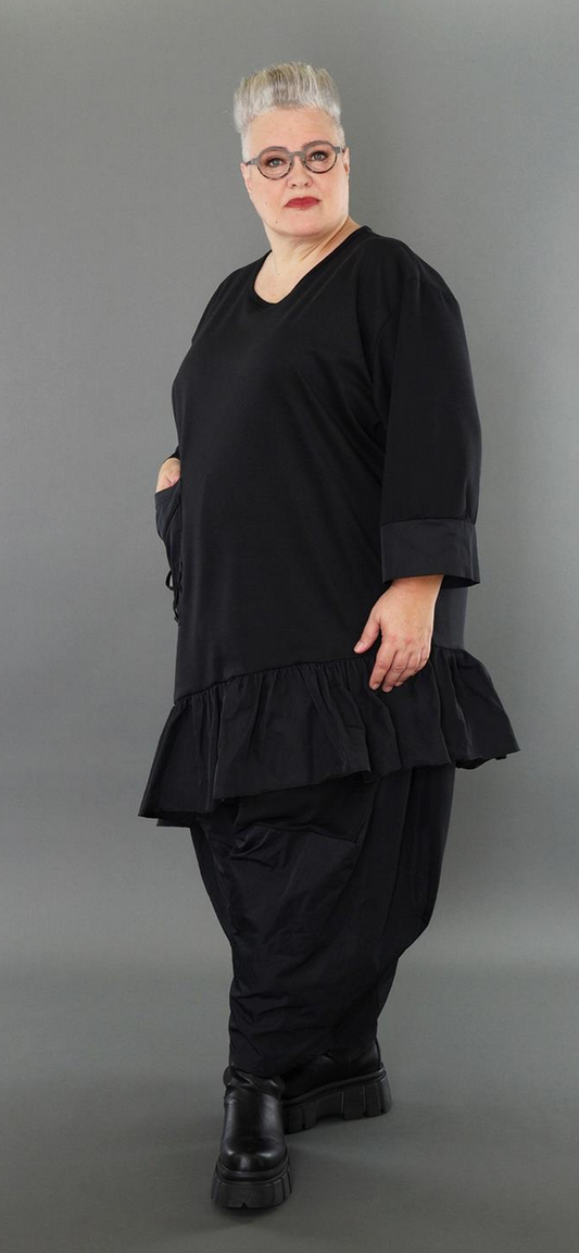Ganzjahr Big Shirt in asymmetrischer Form aus feiner Jacquard Qualität