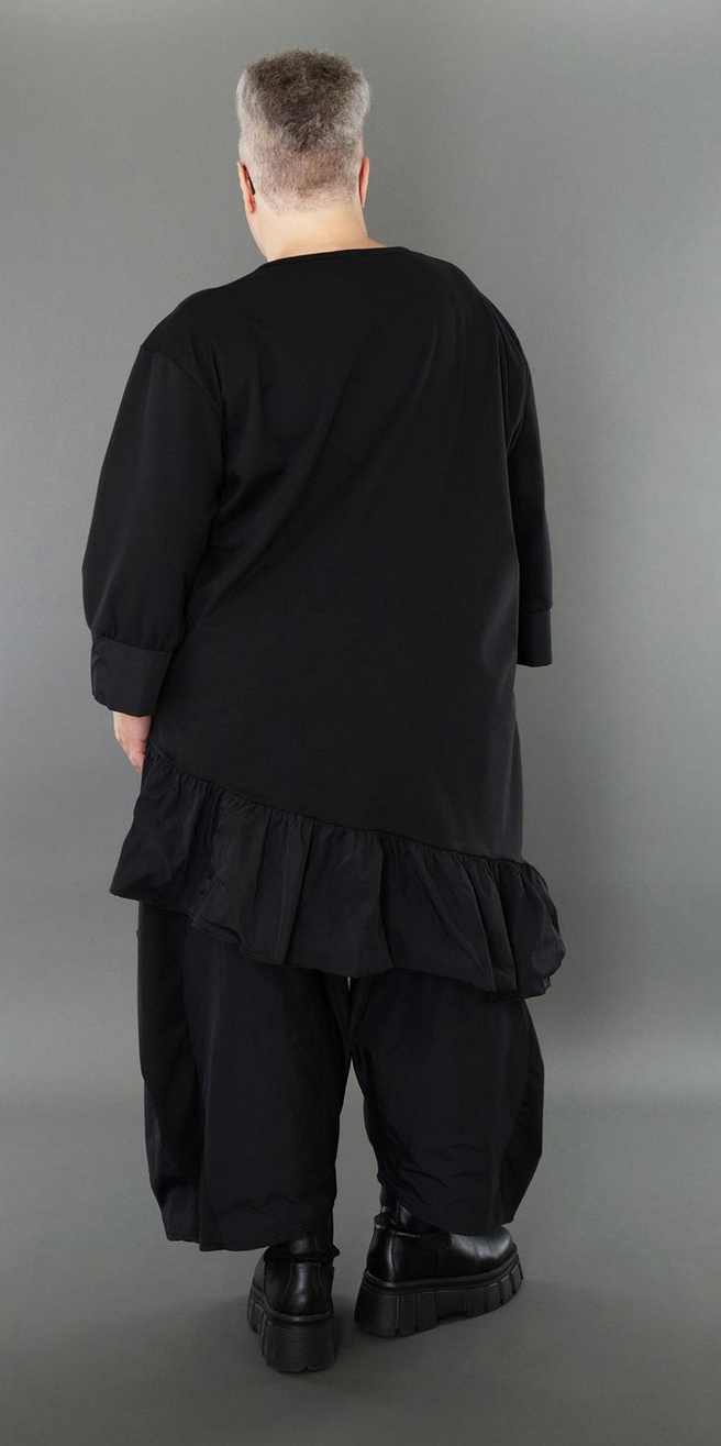 Ganzjahr Big Shirt in asymmetrischer Form aus feiner Jacquard Qualität