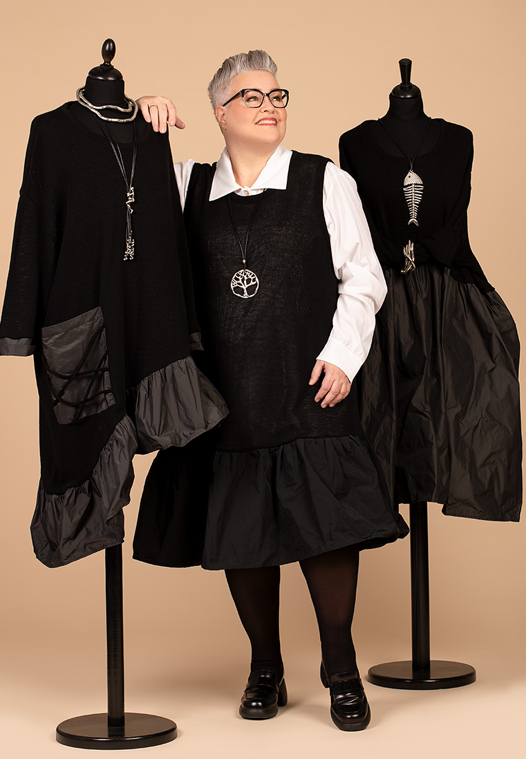 Ganzjahr Kleid in A-Form aus weicher Strick Qualität