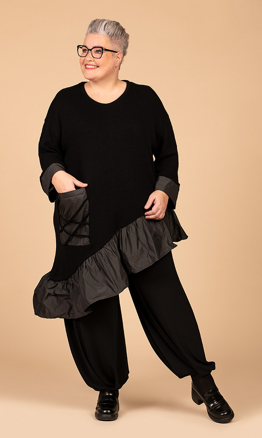 Ganzjahr Big Shirt in asymmetrischer Form aus weicher Strick Qualität