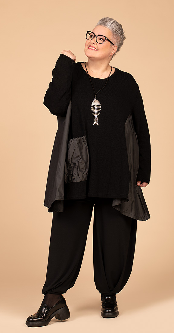 Ganzjahr Big Shirt in A-Form aus weicher Strick Qualität