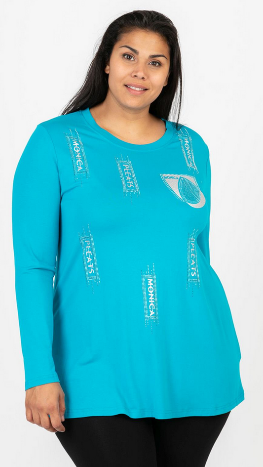 Jersey Shirt Bedruckt und mit Strass in verschiedenen Farben