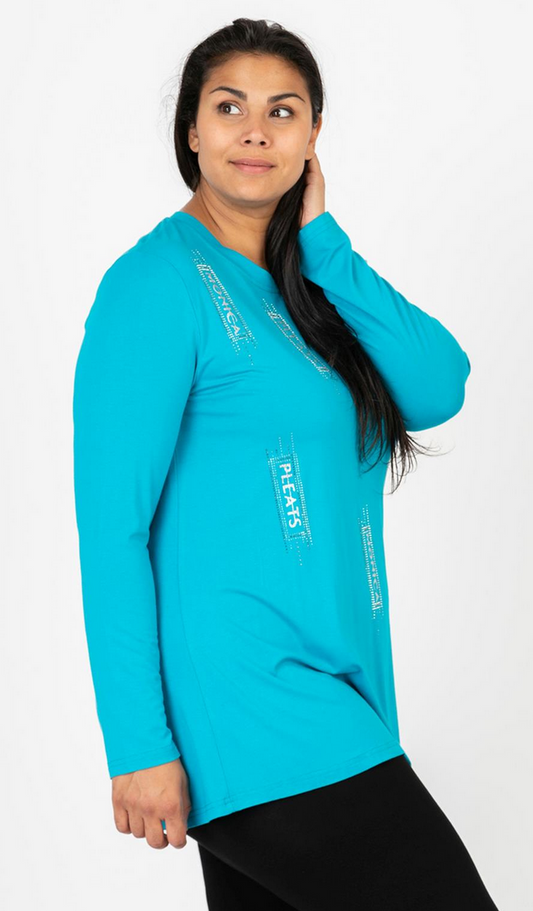 Jersey Shirt Bedruckt und mit Strass in verschiedenen Farben