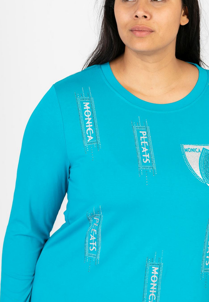 Jersey Shirt Bedruckt und mit Strass in verschiedenen Farben