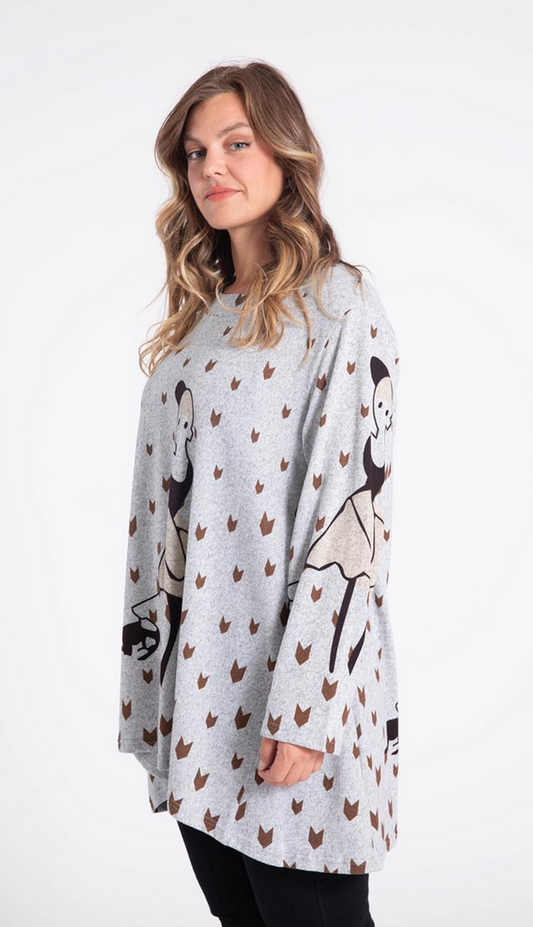 FeinStrick Shirt mit Aufdruck in verschiedenen Farben