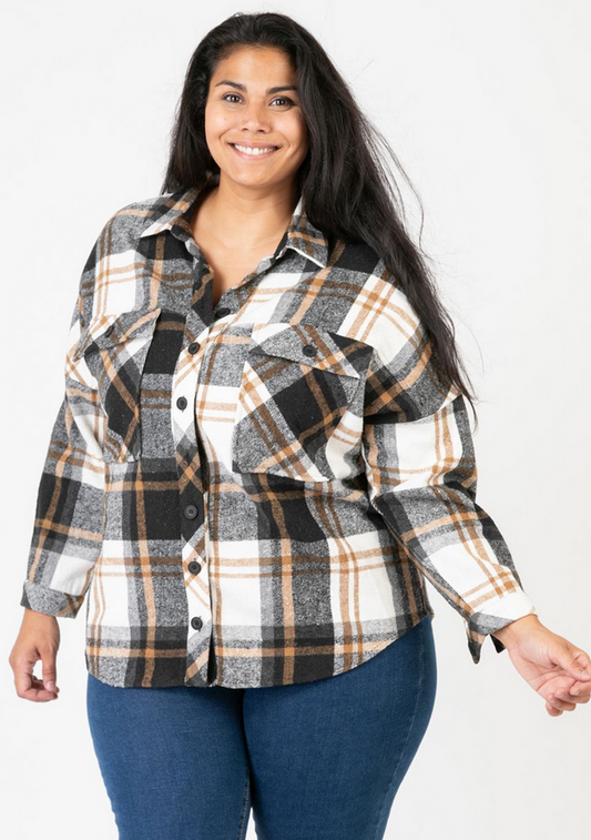 Jacke Flanell Fleece Karo in verschiedenen Farben