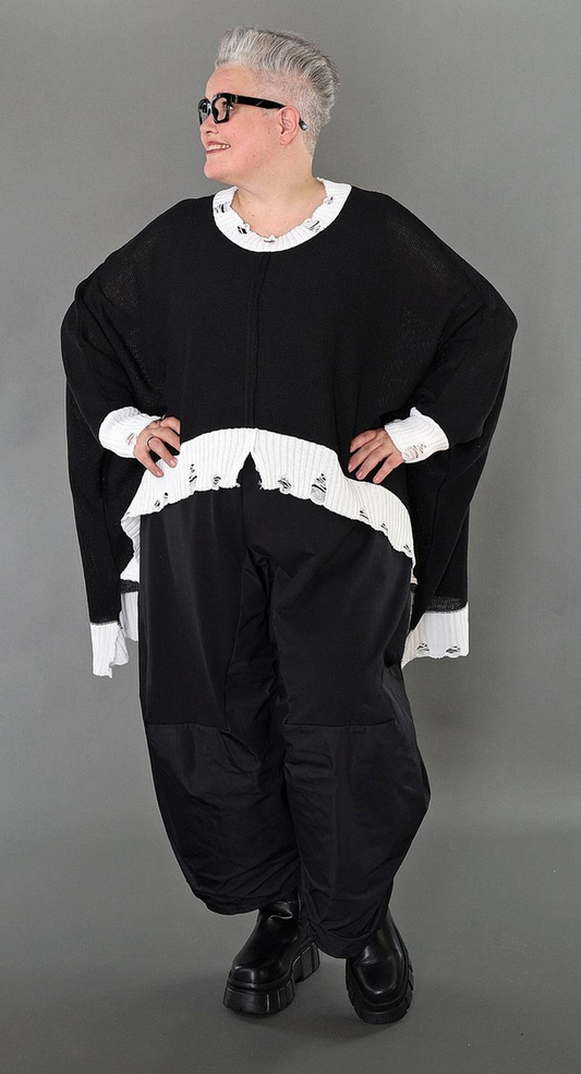 NEU Ganzjahr Big Shirt in Vokuhila Form aus weicher Strick Qualität