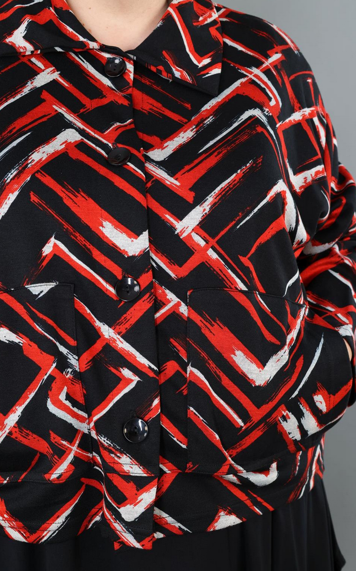 NEU Übergangs Jacke in gerundeter Form aus weicher Jacquard Qualität