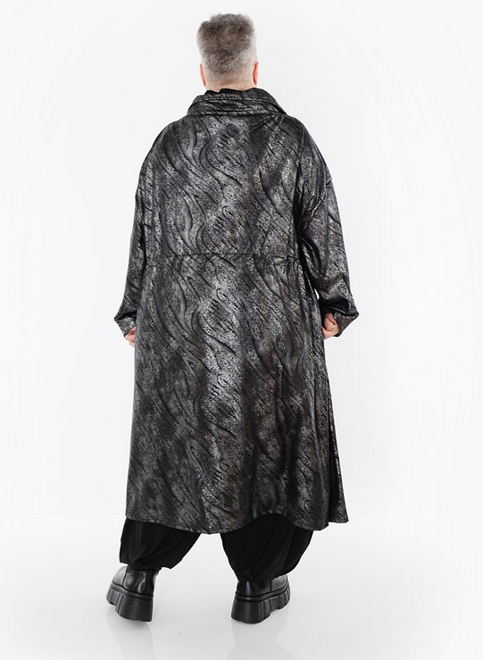 NEU Winter Mantel in gerader Form aus feiner Lederimitat Qualität