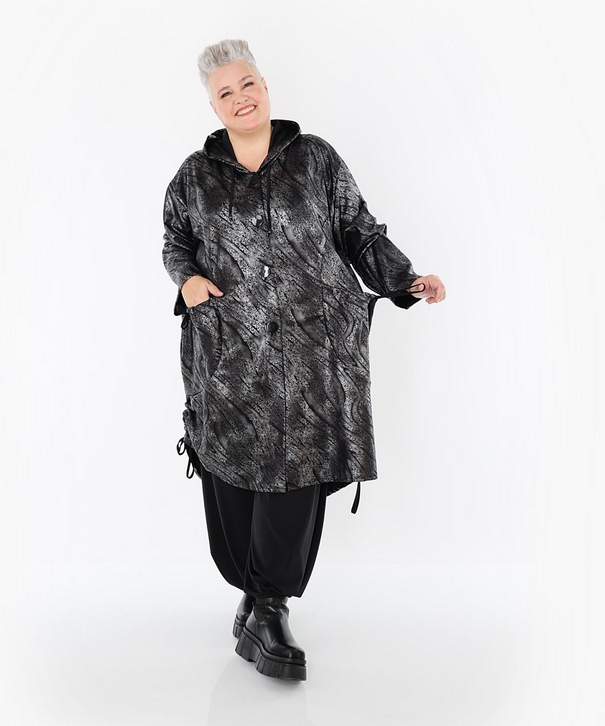 NEU Winter Jacke in gerader Form aus feiner Lederimitat Qualität