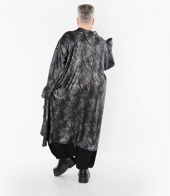 NEU Winter Mantel in gerader Form aus feiner Lederimitat Qualität