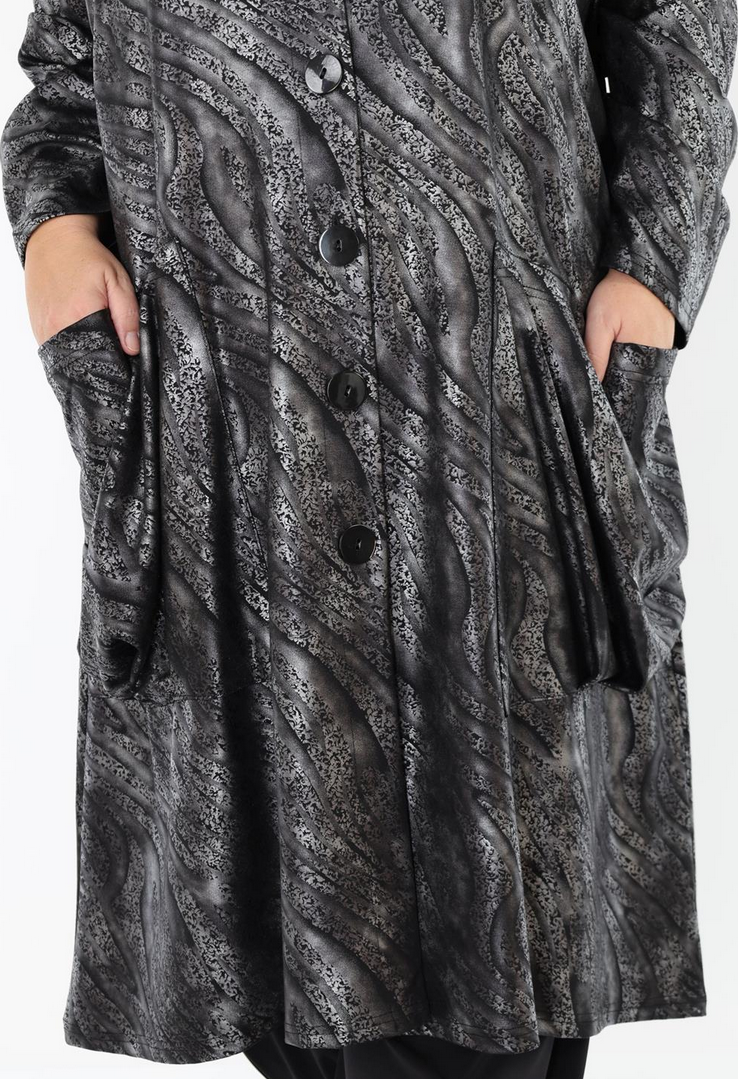 NEU Winter Mantel in gerader Form aus feiner Lederimitat Qualität