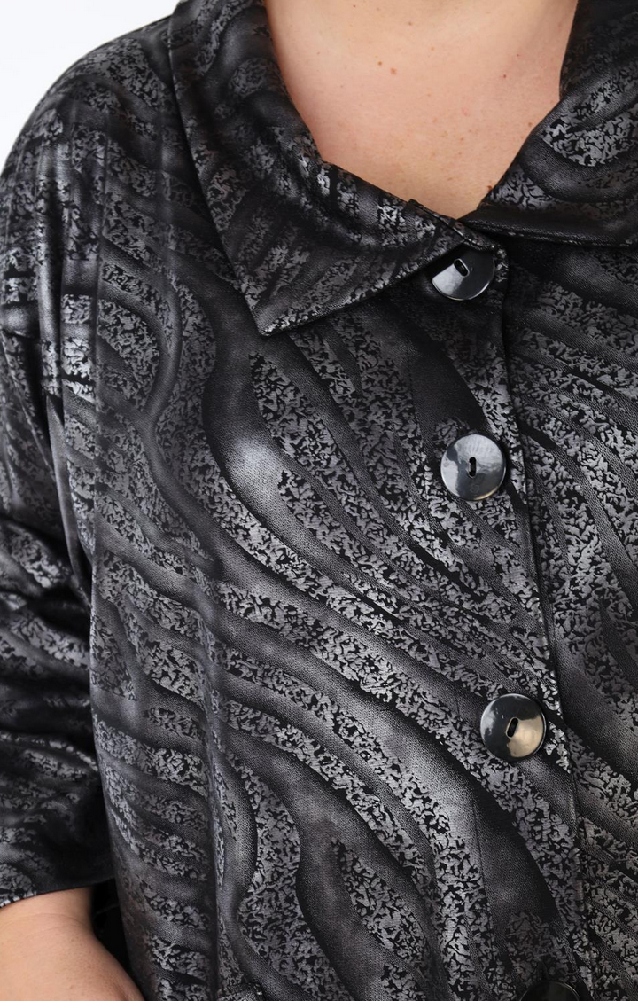 NEU Winter Mantel in gerader Form aus feiner Lederimitat Qualität