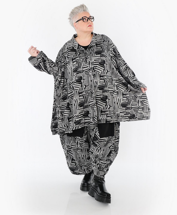 NEU Winter Bluse in A-Form aus warmer Jacquard Qualität