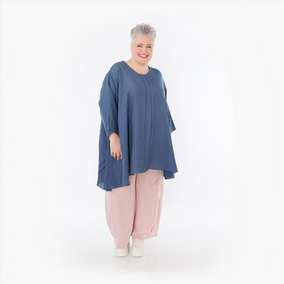 Sommer Big Shirt in A-Form aus leichter Leinen Optik Qualität in verschiedenen Farben