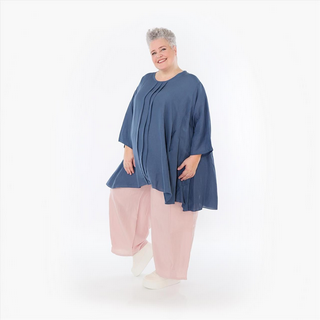 Sommer Big Shirt in A-Form aus leichter Leinen Optik Qualität in verschiedenen Farben