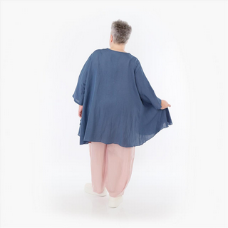 Sommer Big Shirt in A-Form aus leichter Leinen Optik Qualität in verschiedenen Farben