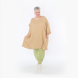 Sommer Big Shirt in A-Form aus weicher Mousseline Qualitätt in 2 Farben