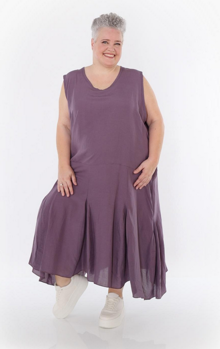Sommer Kleid in Ballon Form aus leichter Leinen Optik Qualität