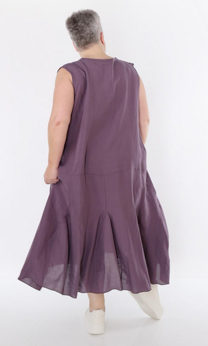 Sommer Kleid in Ballon Form aus leichter Leinen Optik Qualität