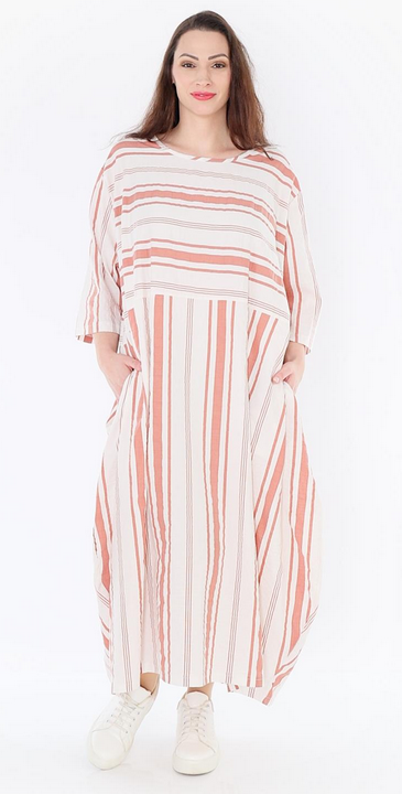 Sommer Kleid in Ballon Form aus leichter Seersucker Qualität