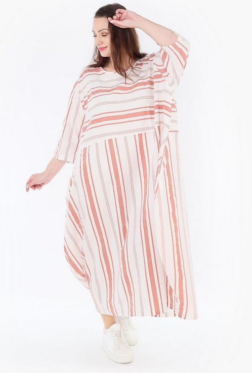 Sommer Kleid in Ballon Form aus leichter Seersucker Qualität