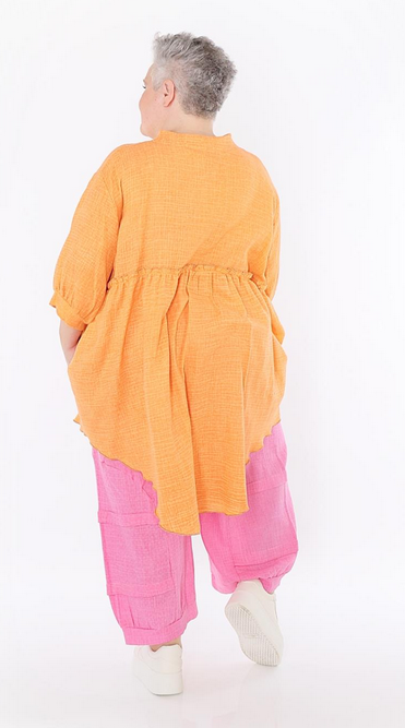 Sommer Bluse in gerundeter Form aus weicher Mousseline Qualität in verschiedenen Farben