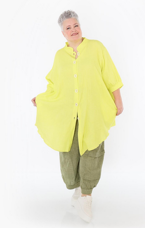 Sommer Bluse in gerundeter Form aus weicher Mousseline Qualität in verschiedenen Farben