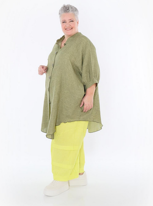 Sommer Bluse in gerundeter Form aus weicher Mousseline Qualität in verschiedenen Farben