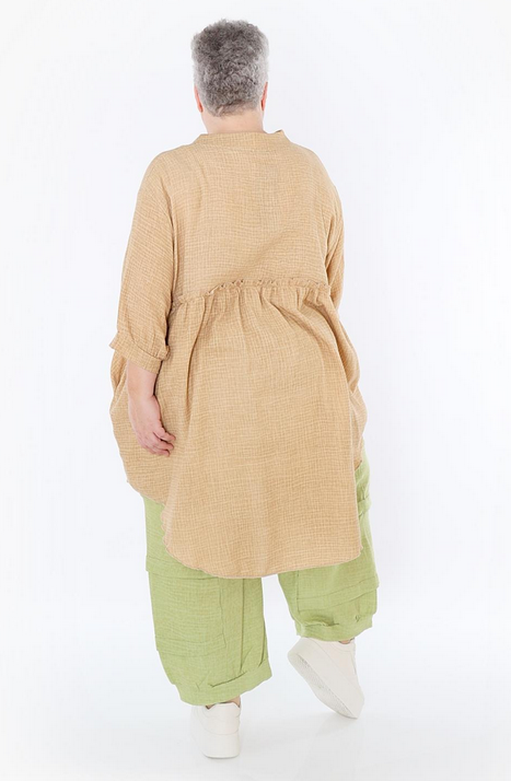 Sommer Bluse in gerundeter Form aus weicher Mousseline Qualität in verschiedenen Farben