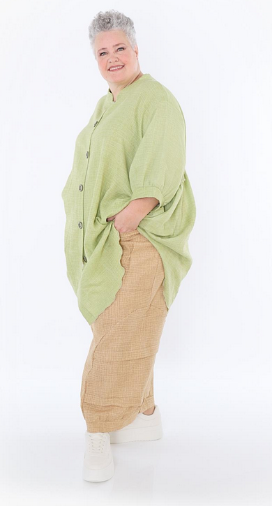 Sommer Bluse in gerundeter Form aus weicher Mousseline Qualität in verschiedenen Farben