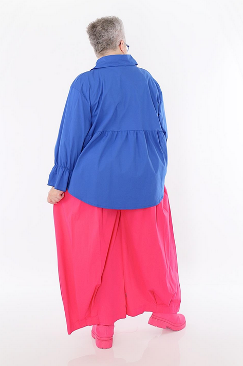 Sommer Bluse in gerundeter Form aus feiner Popeline Qualität in verschiedenen Farben