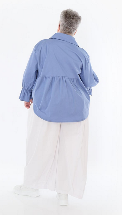 Sommer Bluse in gerundeter Form aus feiner Popeline Qualität in verschiedenen Farben