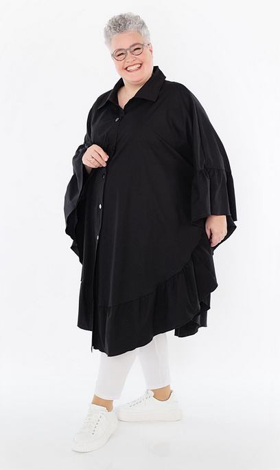 Sommer Bluse in gerundeter Form aus feiner Popeline Qualität
