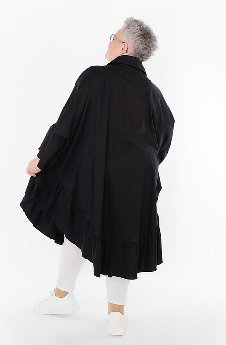 Sommer Bluse in gerundeter Form aus feiner Popeline Qualität