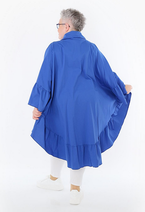 Sommer Bluse in gerundeter Form aus feiner Popeline Qualität