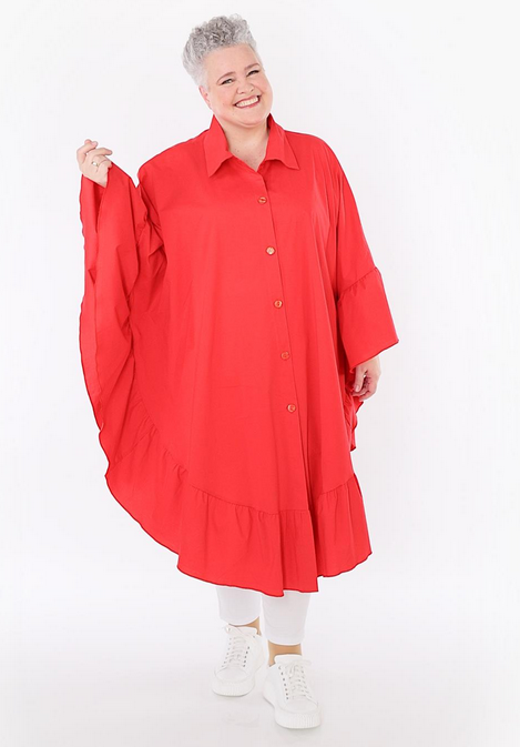 Sommer Bluse in gerundeter Form aus feiner Popeline Qualität