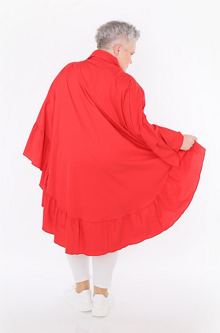 Sommer Bluse in gerundeter Form aus feiner Popeline Qualität