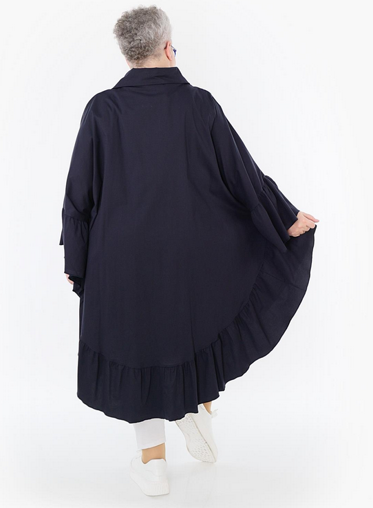 Sommer Bluse in gerundeter Form aus feiner Popeline Qualität