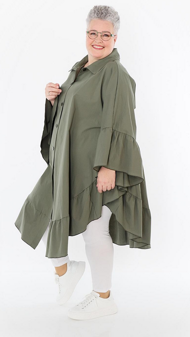 Sommer Bluse in gerundeter Form aus feiner Popeline Qualität