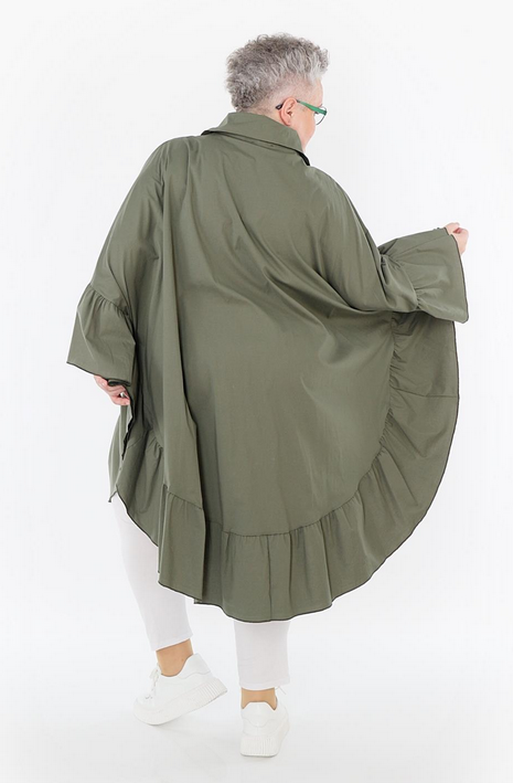 Sommer Bluse in gerundeter Form aus feiner Popeline Qualität