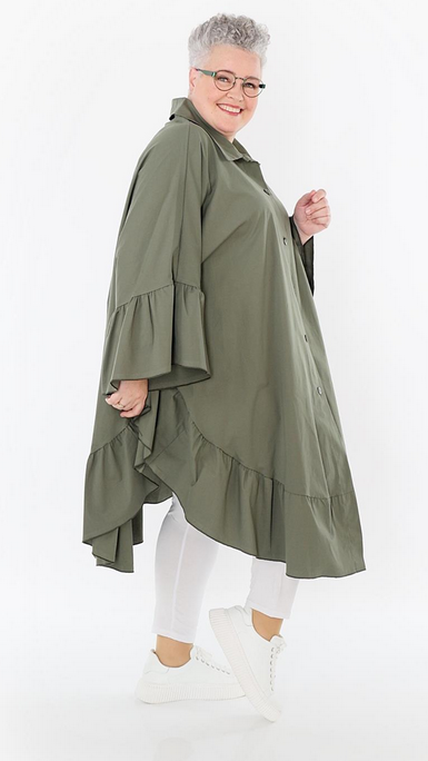 Sommer Bluse in gerundeter Form aus feiner Popeline Qualität