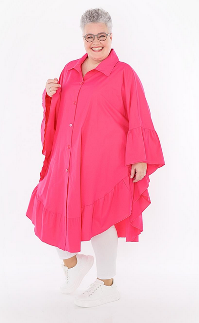 Sommer Bluse in gerundeter Form aus feiner Popeline Qualität
