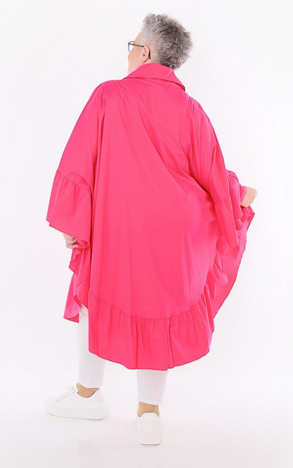Sommer Bluse in gerundeter Form aus feiner Popeline Qualität