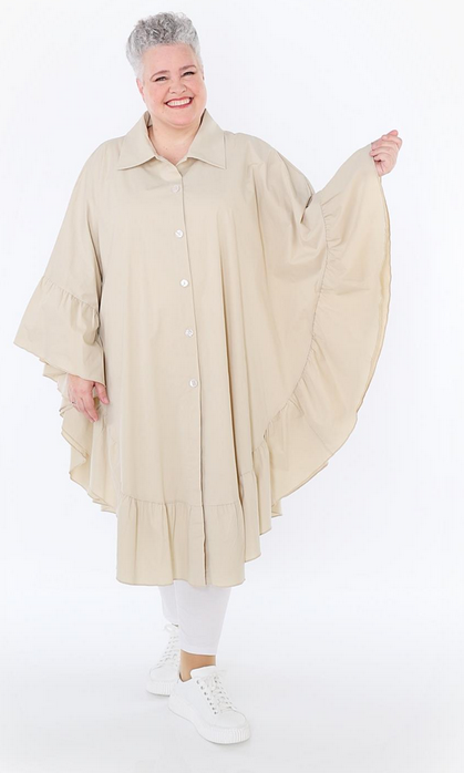 Sommer Bluse in gerundeter Form aus feiner Popeline Qualität