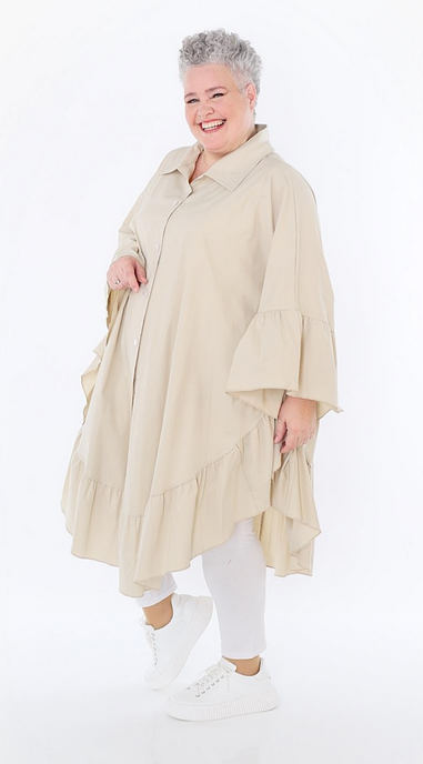Sommer Bluse in gerundeter Form aus feiner Popeline Qualität