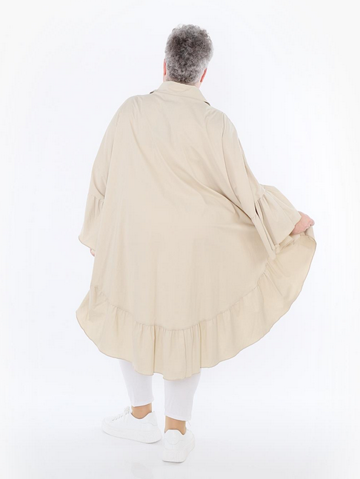 Sommer Bluse in gerundeter Form aus feiner Popeline Qualität